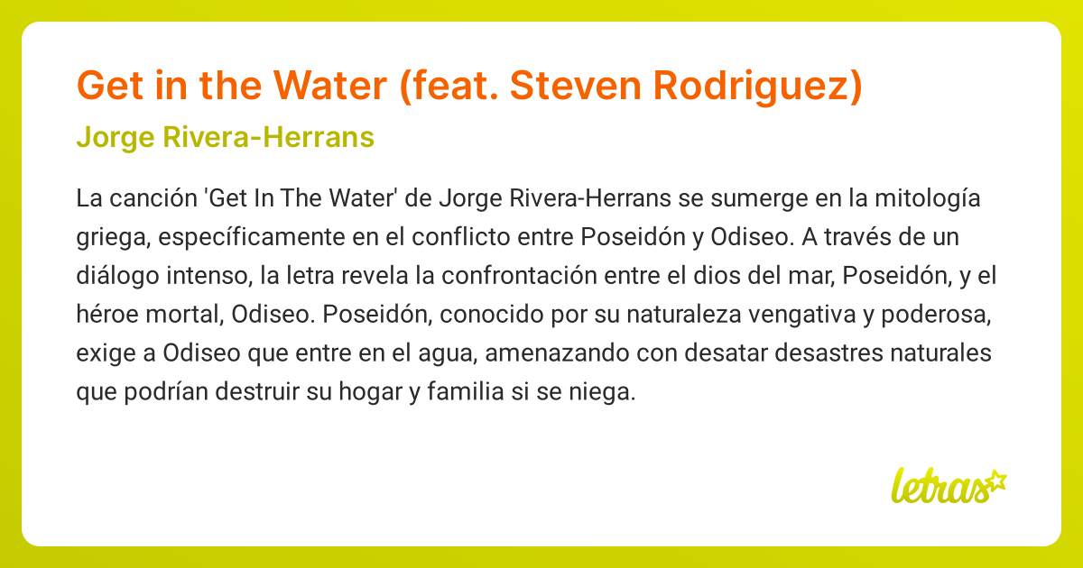 Significado de la canción Get in the Water (feat. Steven Rodriguez