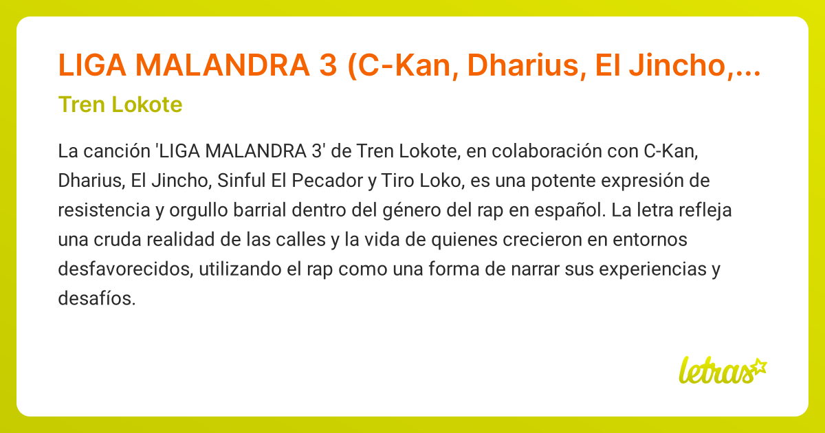 Significado De La Canción Liga Malandra 3 C Kan Dharius El Jincho