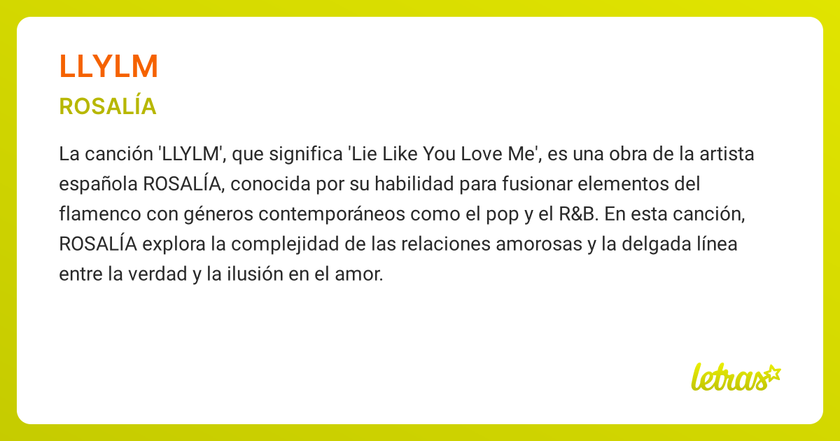 Significado de la canción LLYLM (ROSALÍA) - LETRAS.COM