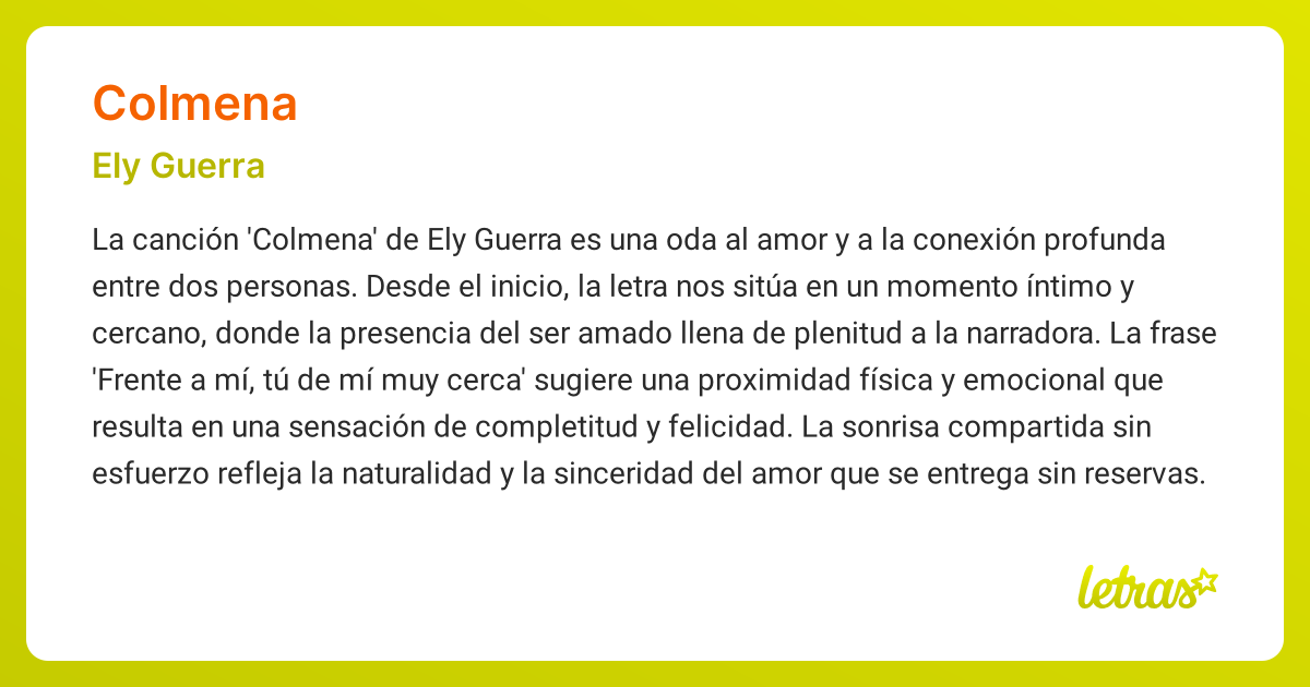 Significado de la canción COLMENA (Ely Guerra) - LETRAS.COM