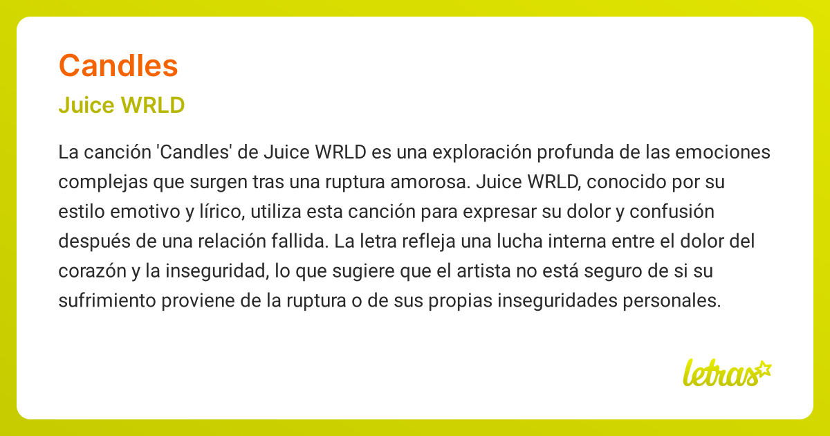 Significado de la canción CANDLES (Juice WRLD)