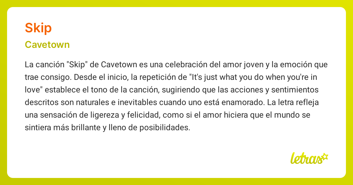 Significado de la canción SKIP (Cavetown) - LETRAS.COM