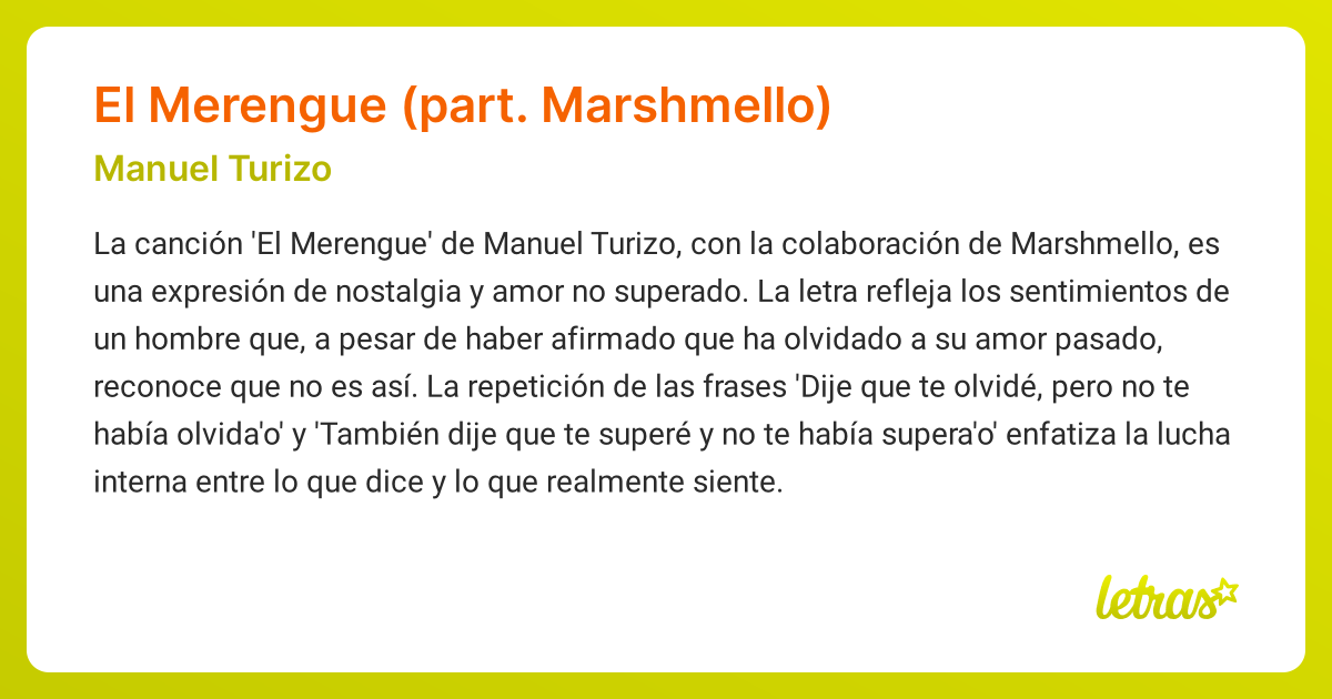 Significado De La Canción El Merengue Part Marshmello Manuel Turizo Letrascom 1356