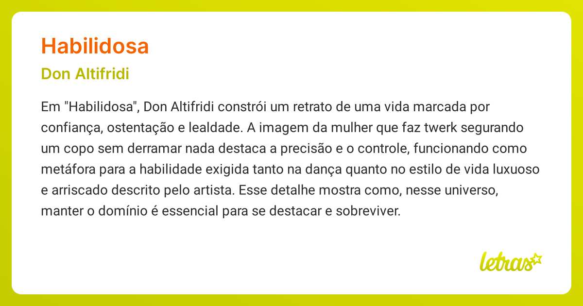 Significado da música HABILIDOSA (Don Altifridi) - LETRAS.MUS.BR