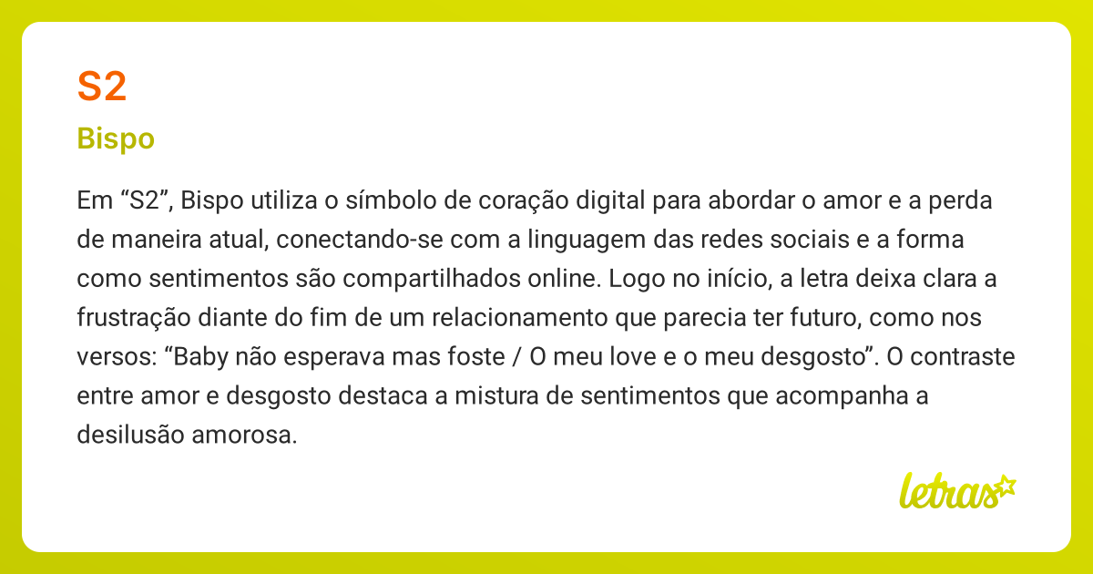 Significado da música S2 (Bispo) - LETRAS.MUS.BR