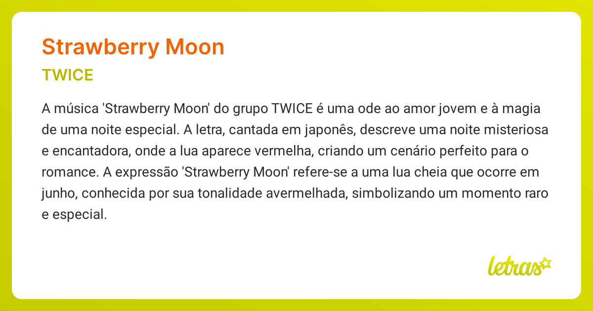 Significado da música STRAWBERRY MOON (TWICE) LETRAS.MUS.BR