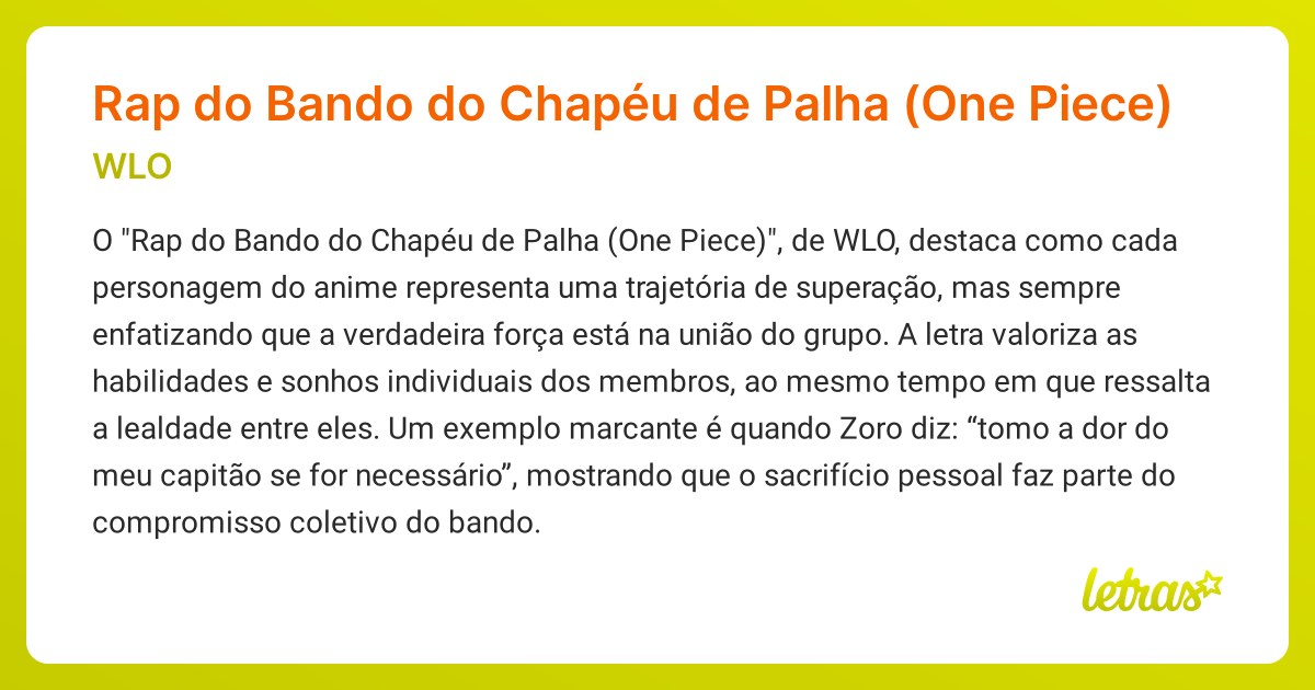 Significado da música Rap do Bando do Chapéu de Palha (One Piece) (WLO ...