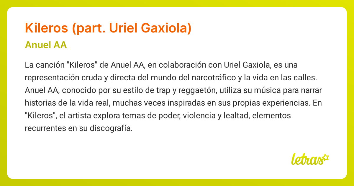 Significado de la canción KILEROS (PART. URIEL GAXIOLA) (Anuel AA ...