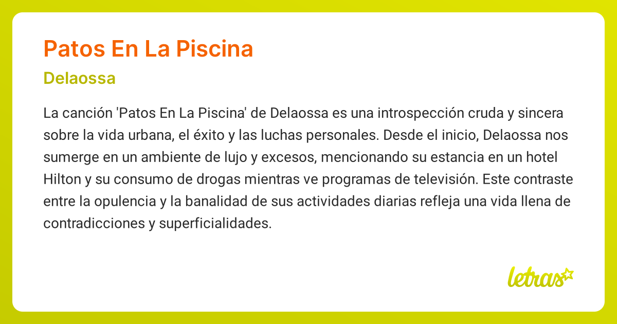 Significado de la canción PATOS EN