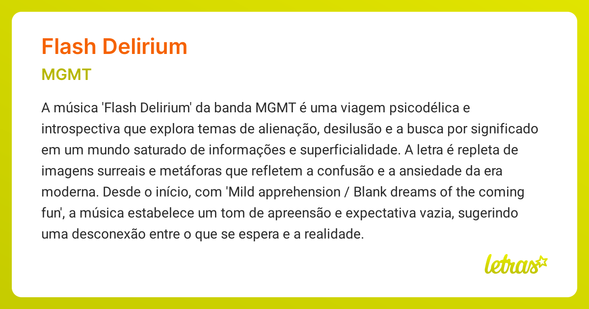 FLASH DELIRIUM (SIGNIFICADO) MGMT