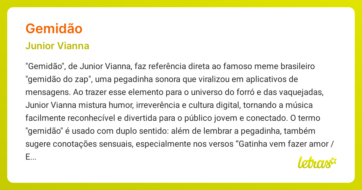 Significado Da Música Gemidão Junior Vianna Letras Mus Br