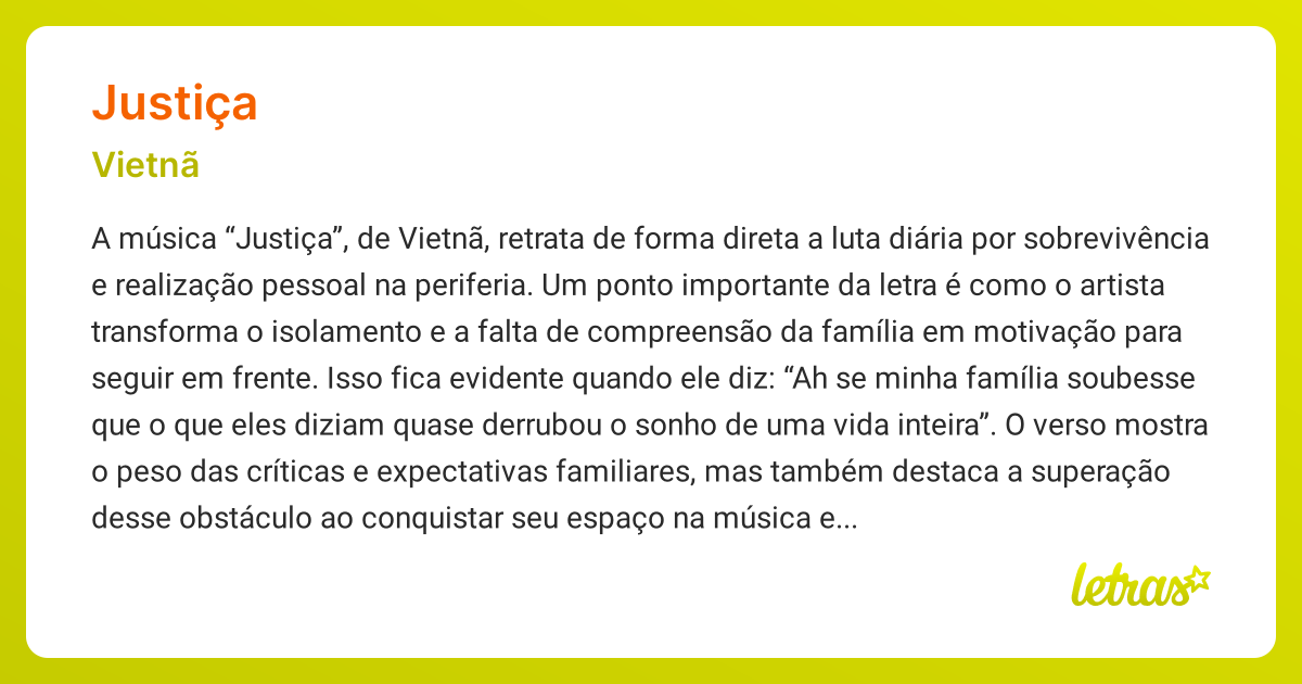 Significado da música JUSTIÇA (Vietnã) - LETRAS.MUS.BR