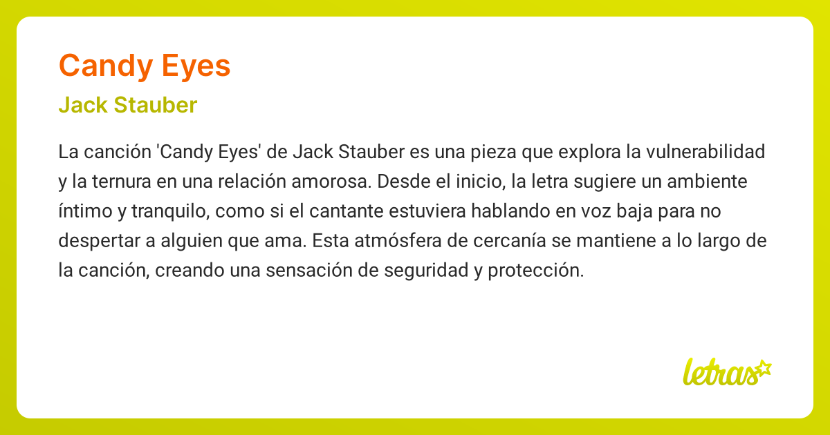 Significado de la canción CANDY EYES (Jack Stauber)