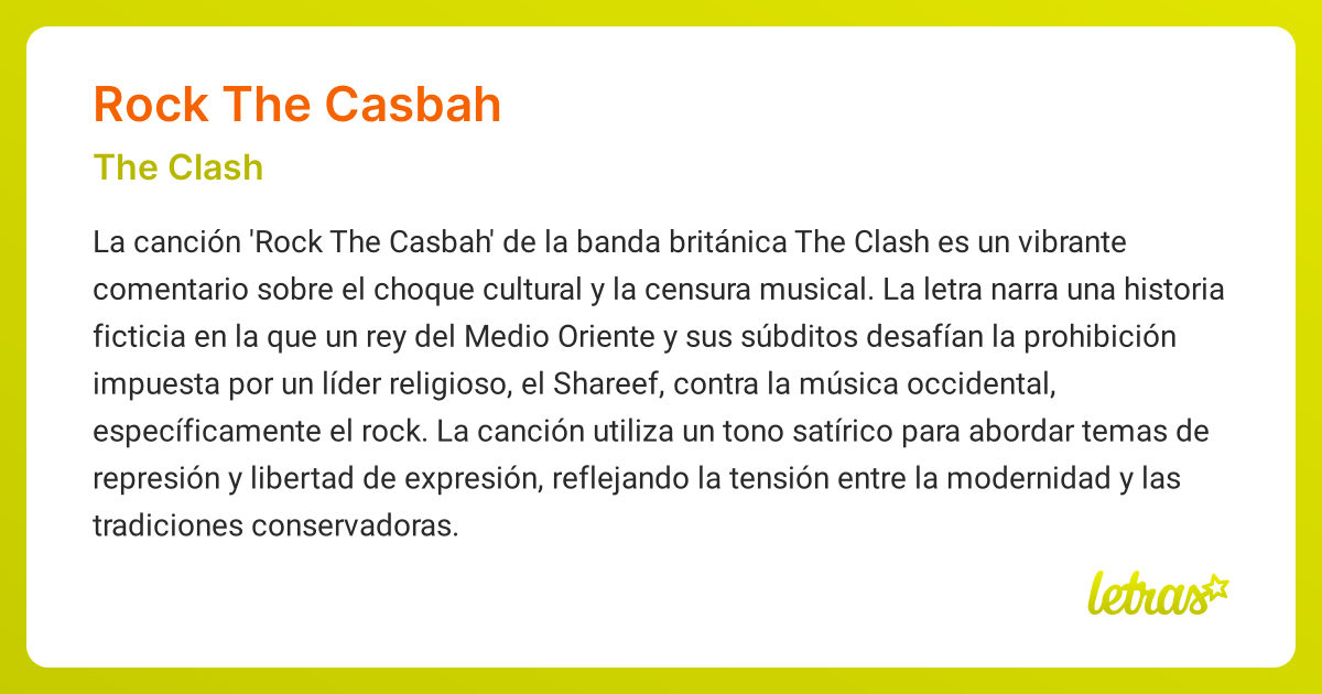 Significado de la canción ROCK THE CASBAH (The Clash)