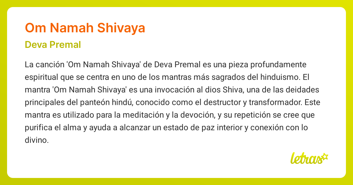 OM NAMAH SHIVAYA (Deva Premal ..