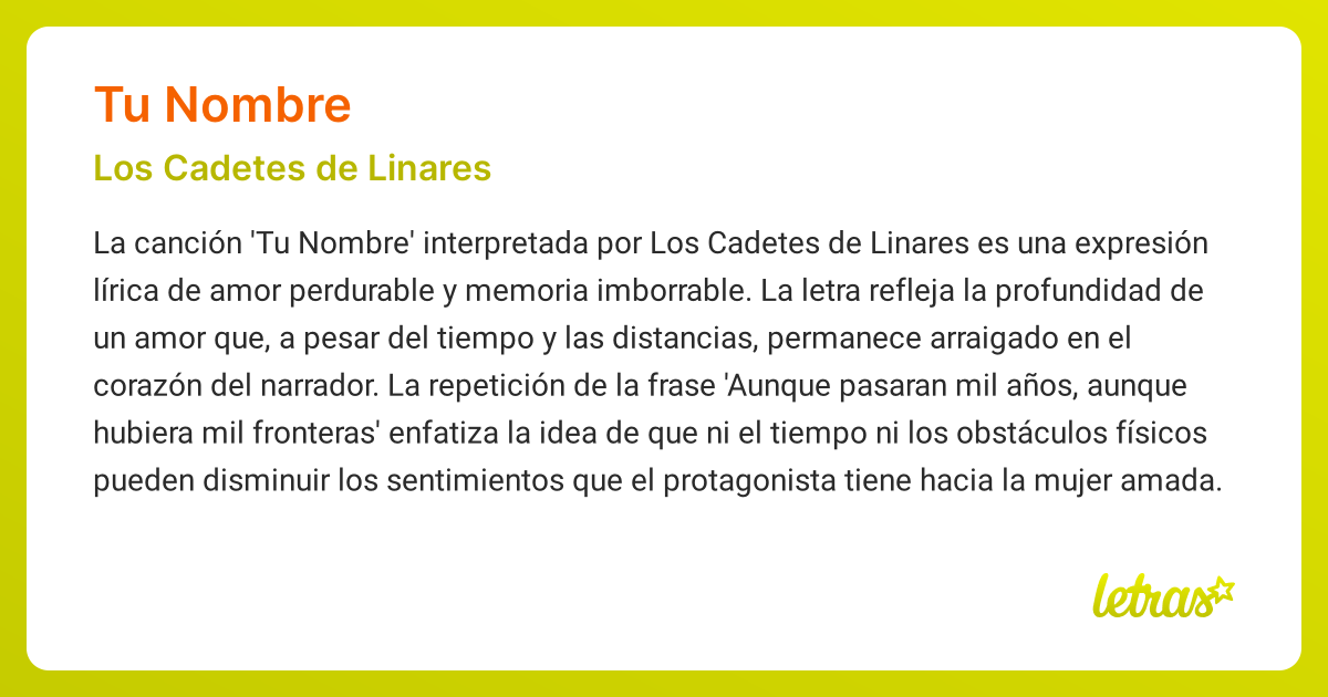 Los Cadetes de Linares) - LETRAS