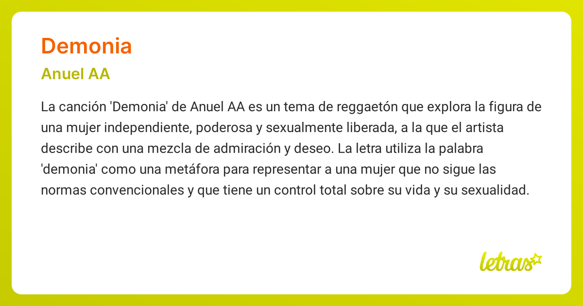 Significado de la canción DEMONIA (Anuel AA)