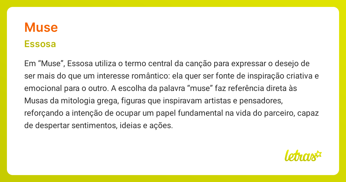 Significado da música MUSE (Essosa) - LETRAS.MUS.BR