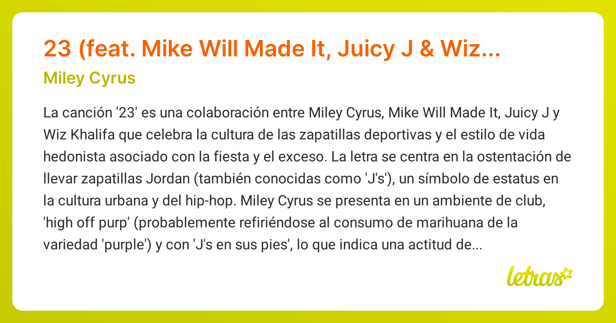 Significado de la canción 23 (feat. Mike Will Made It, Juicy J & Wiz ...