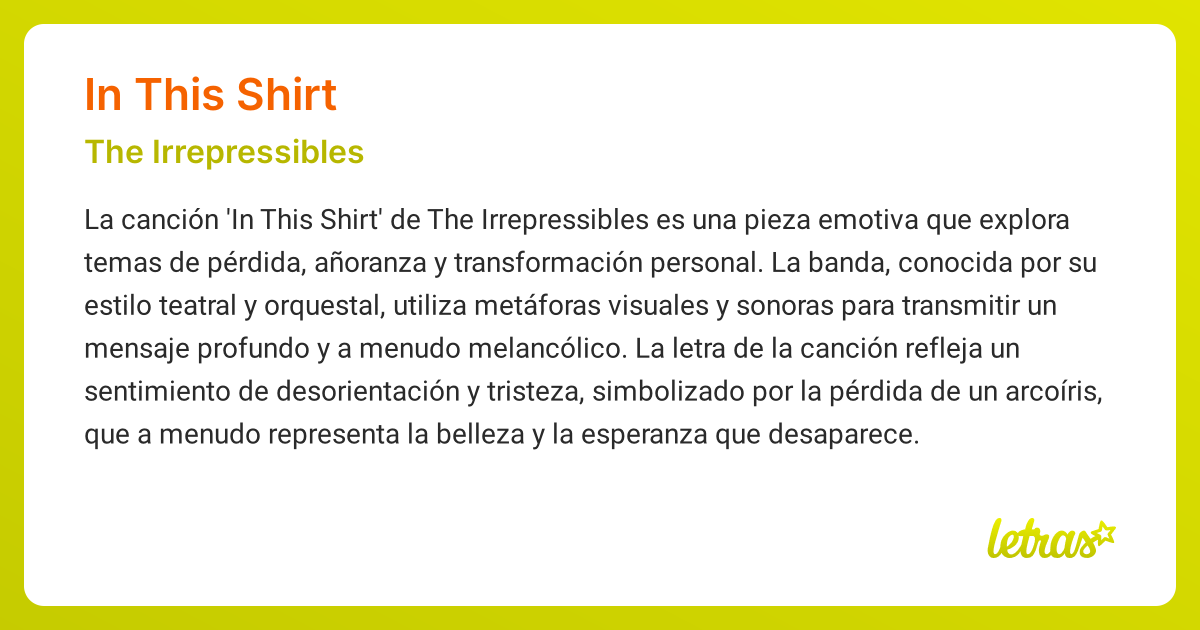 In this shirt traduccion 2025