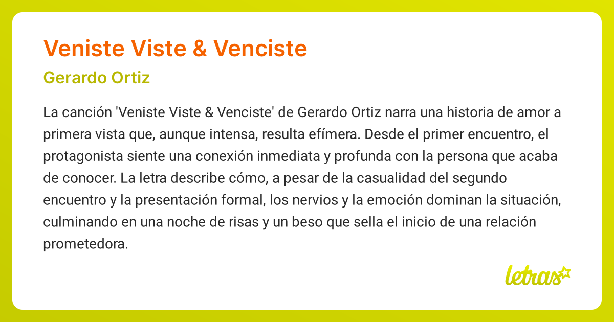 Significado de la canción VENISTE VISTE & VENCISTE (Gerardo Ortiz ...