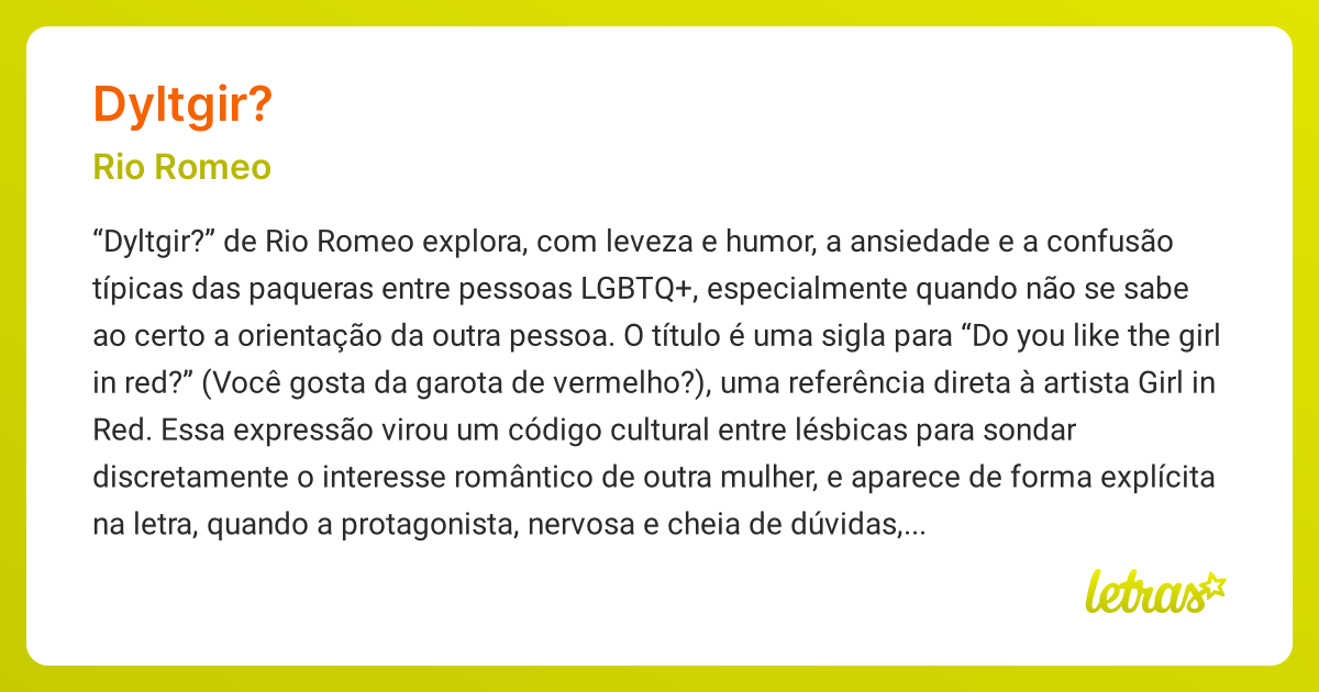 Significado da música DYLTGIR? (Rio Romeo) - LETRAS.MUS.BR