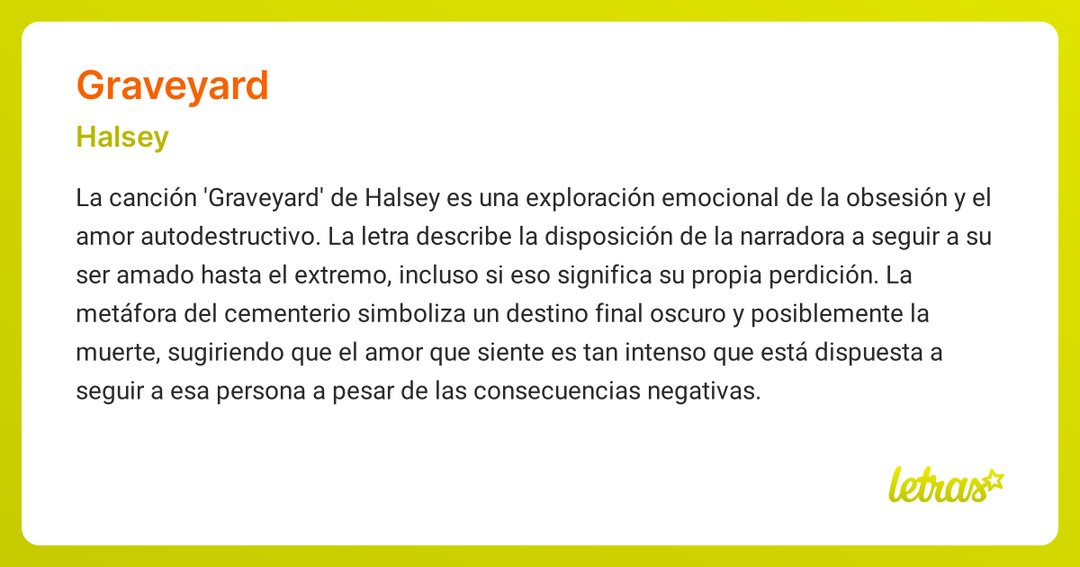 Significado de la canción GRAVEYARD (Halsey)