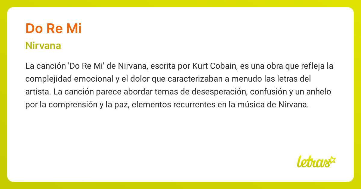 Significado de la canción DO RE MI (Nirvana)
