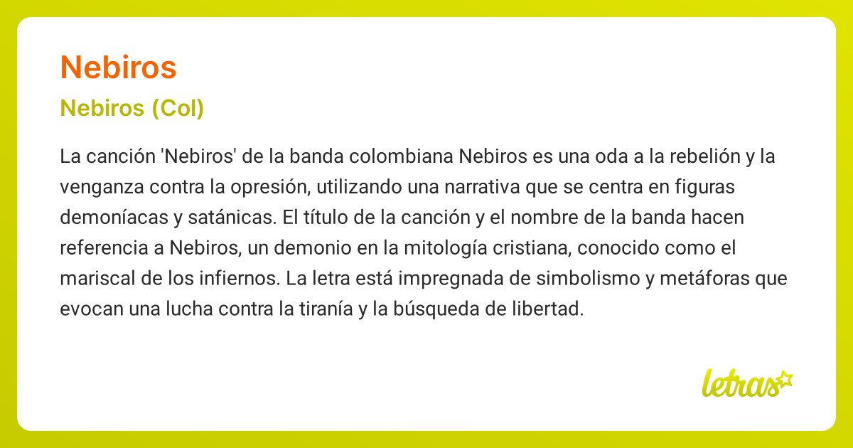 Significado de la canción NEBIROS (Nebiros (Col)) - LETRAS.COM