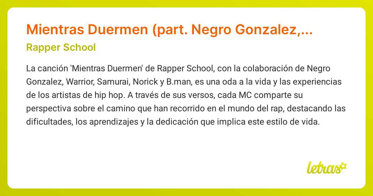 Significado De La Canción Mientras Duermen Part Negro Gonzalez