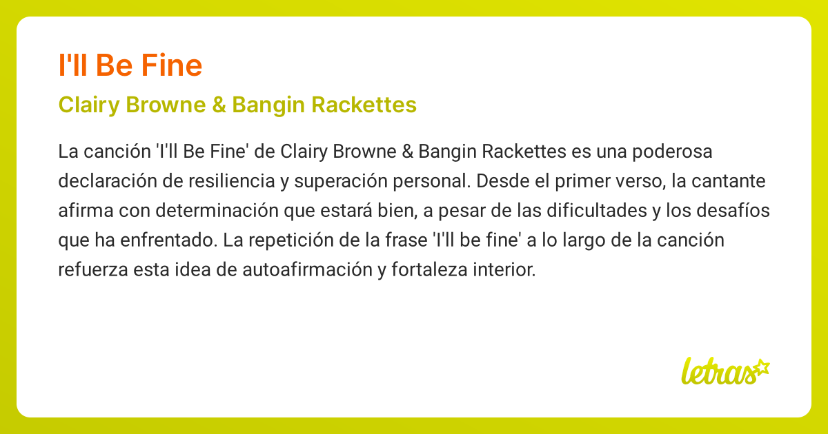 Significado de la canción I'LL BE FINE (Clairy Browne & Bangin ...