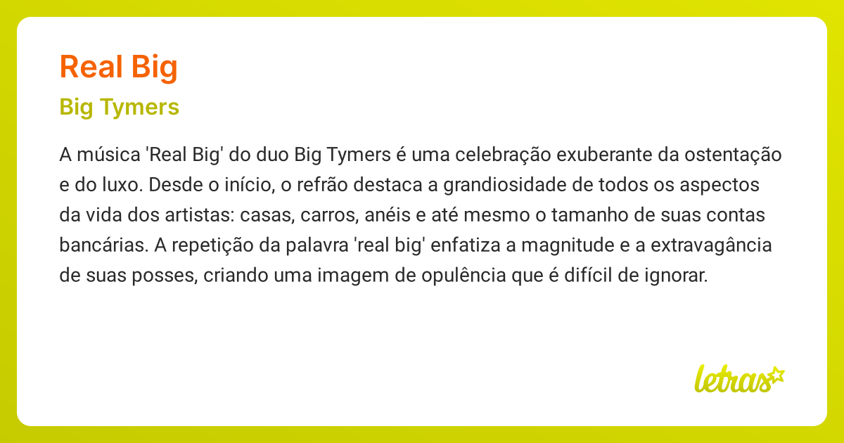 REAL BIG (SIGNIFICADO) Big Tymers