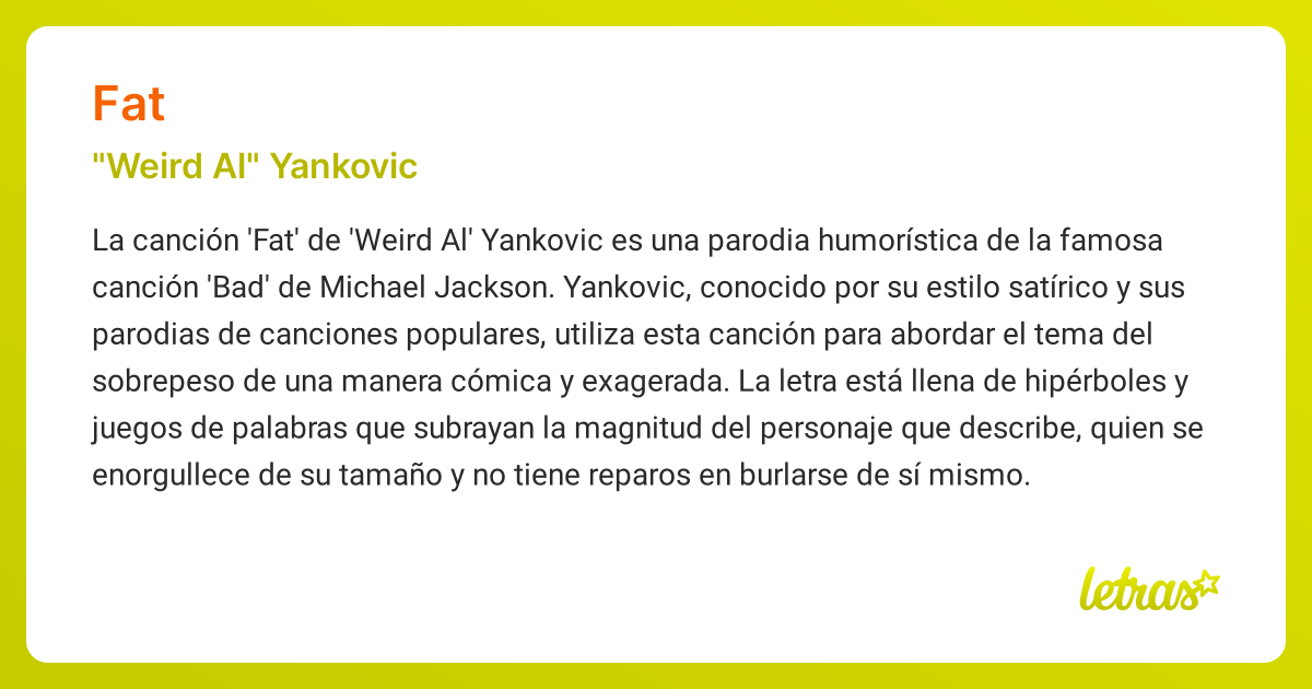 Significado de la canción FAT (
