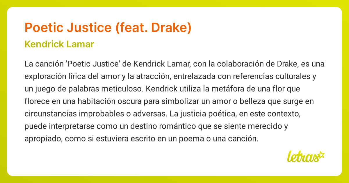 kendrick lamar letras justicia poética