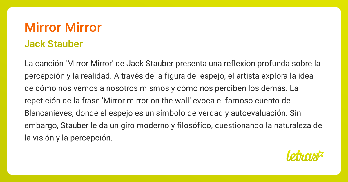 Significado de la canción MIRROR MIRROR (Jack Stauber)