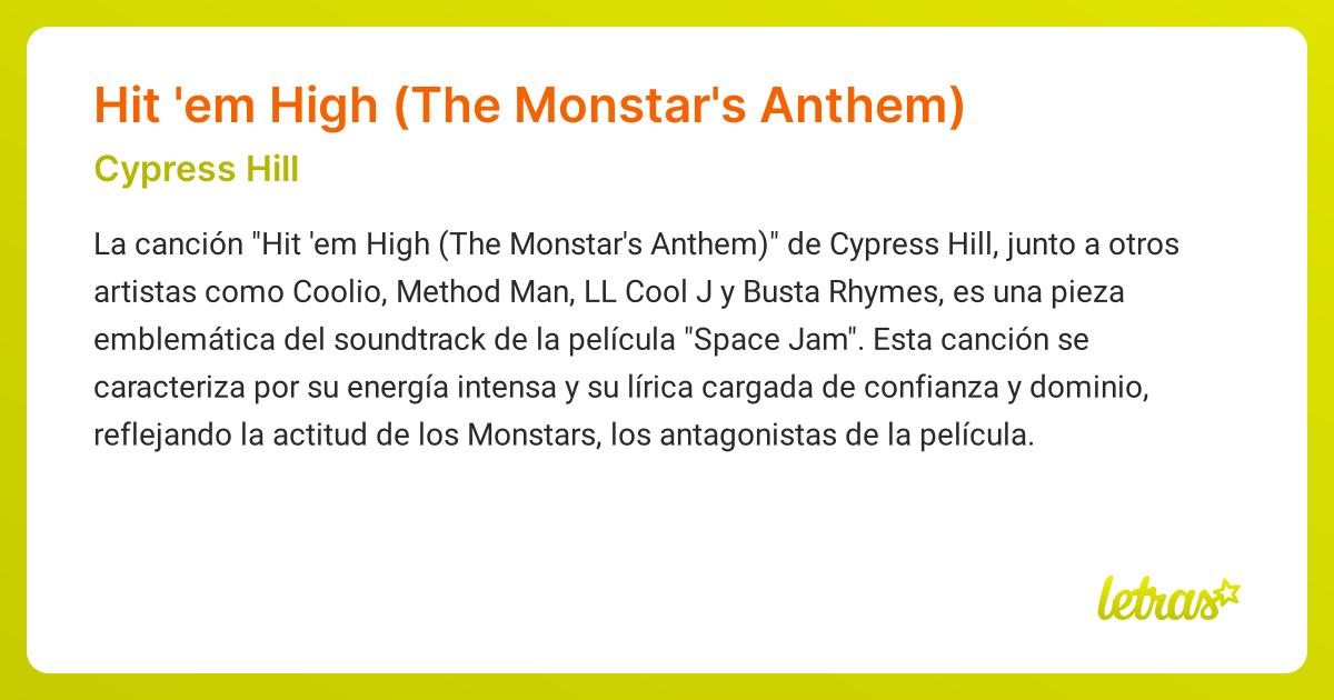 Significado de la canción Hit 'em High (The Monstar's Anthem) (Cypress ...