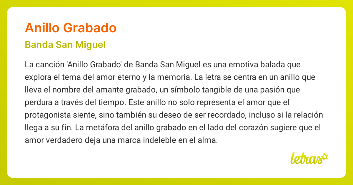 Letra de anillo grabado hotsell