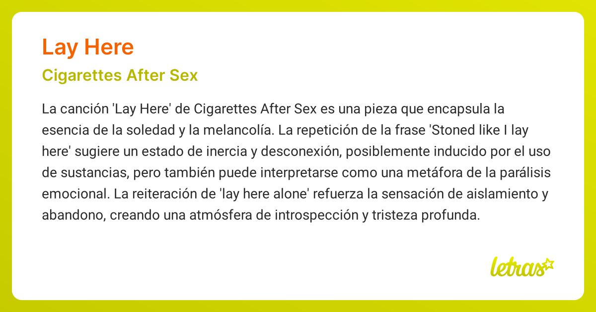 cigarettes after sex lay here Apocalypse - LYRICS