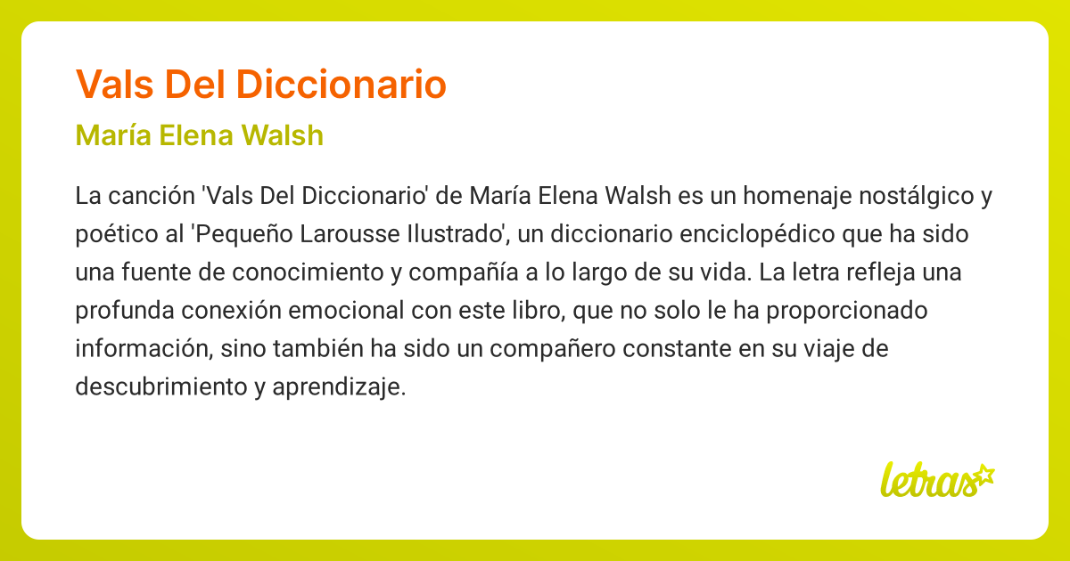 VALS DEL DICCIONARIO