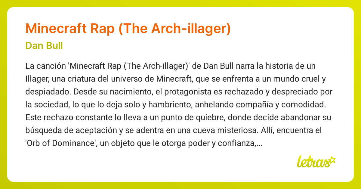 Significado de la canción Minecraft Rap (The Arch-illager) (Dan Bull ...