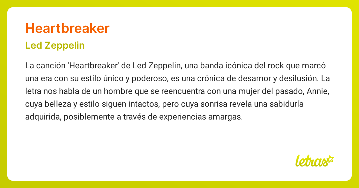 Significado de la canción HEARTBREAKER (Led Zeppelin)
