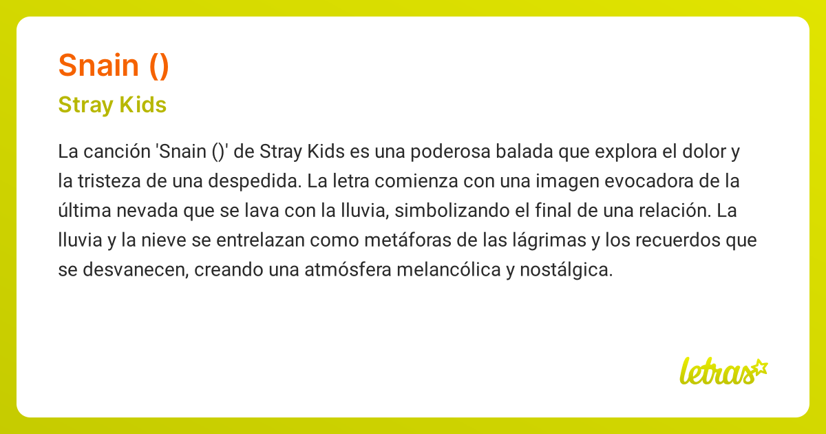 Significado de la canción SNAIN (비바람) - Stray Kids | Letras.com
