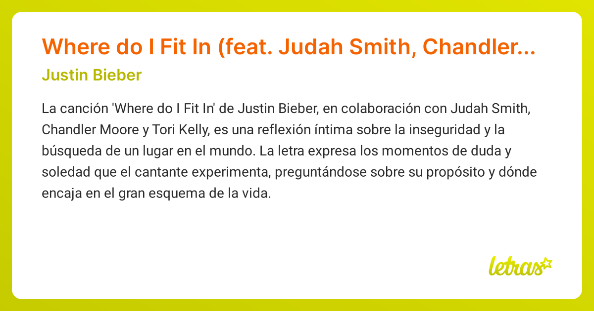 Significado de la canción Where do I Fit In (feat. Judah Smith ...