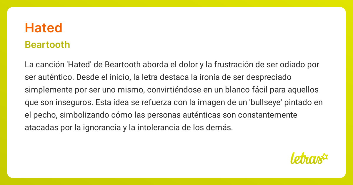 Significado de la canción HATED (Beartooth) - LETRAS.COM