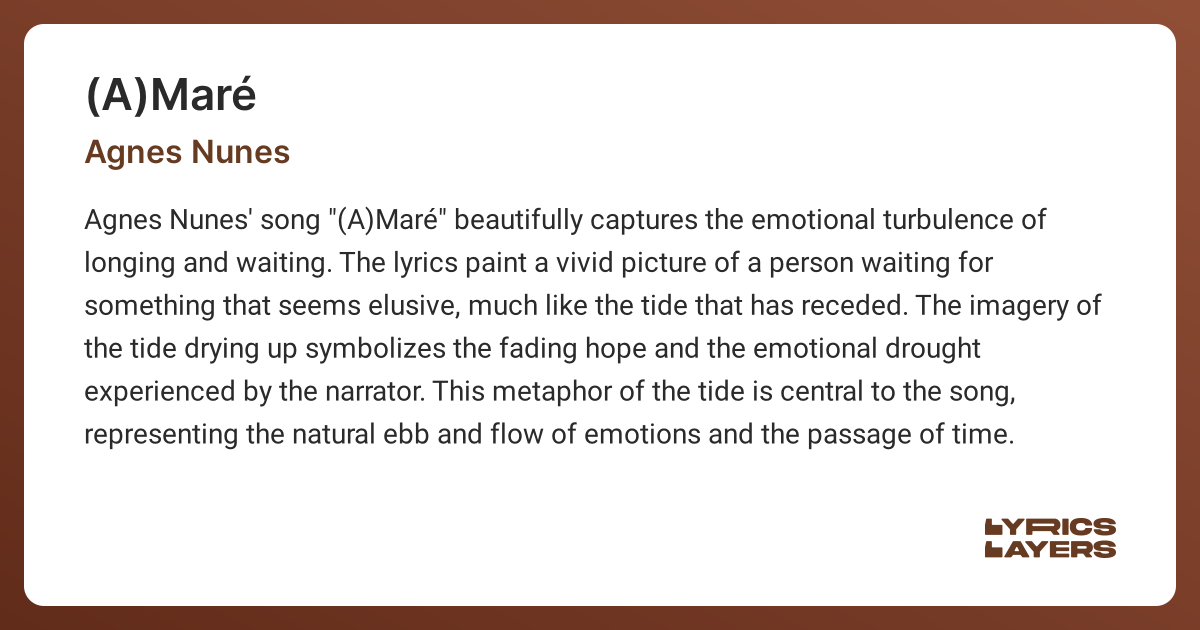 (A)MARÉ (Lyrics in English) - Agnes Nunes