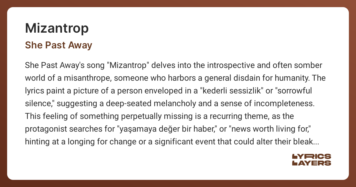 MIZANTROP (Lyrics in English) - She Past Away