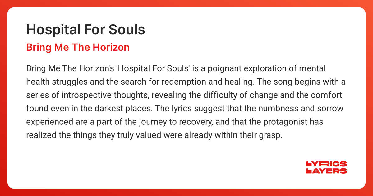 bring me the horizon hospital for souls lyrics