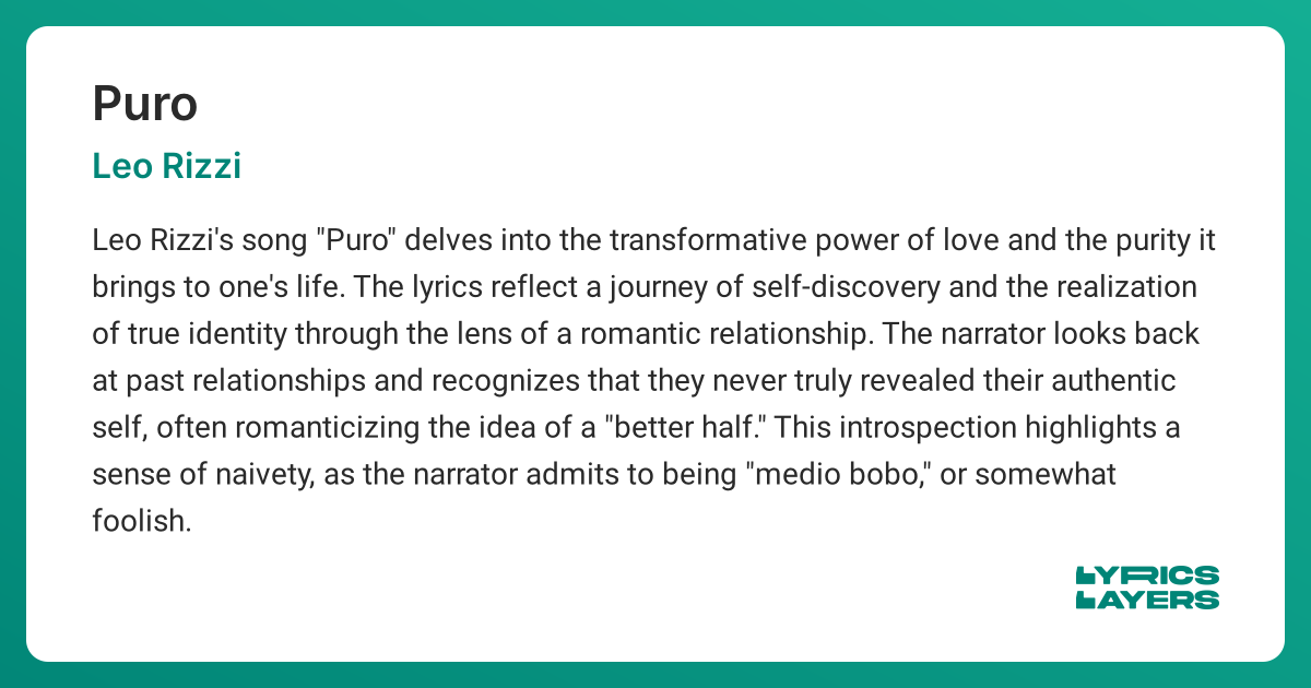 PURO (Lyrics in English) - Leo Rizzi