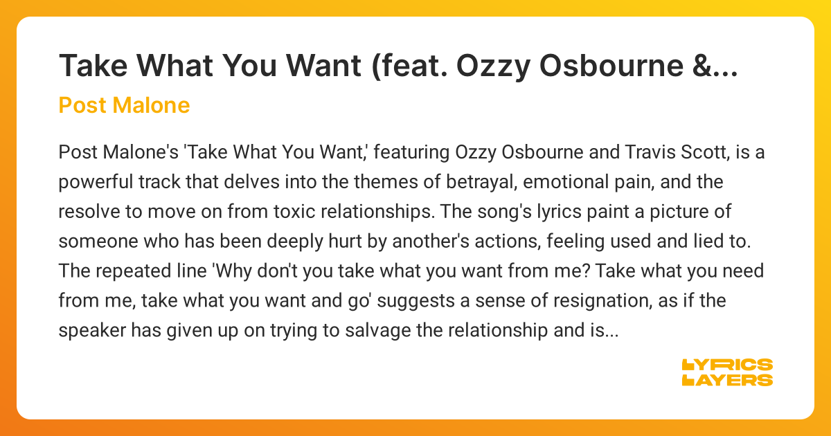 ozzy osbourne and post malone lyrics