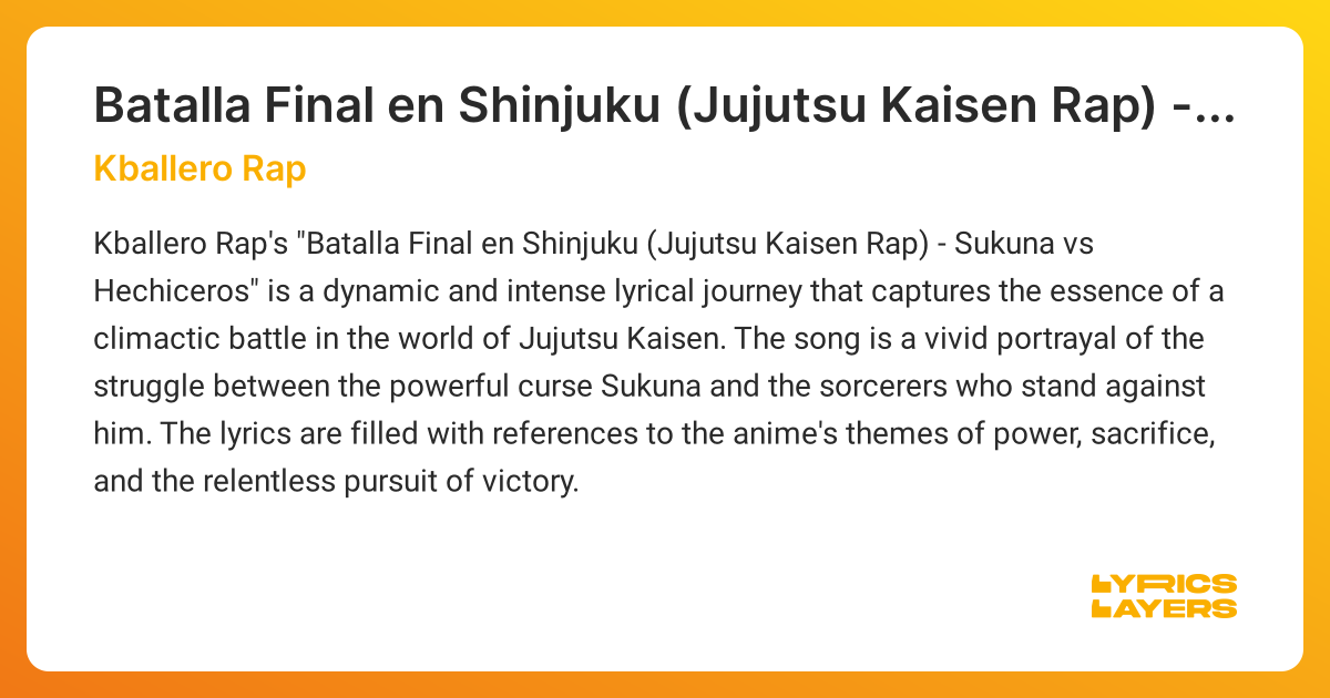 Meaning Of Batalla Final En Shinjuku Jujutsu Kaisen Rap Sukuna Vs